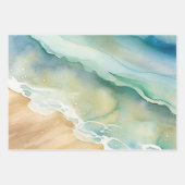 Feuille De Papier Cadeau Vagues d'océan de plage (Devant 3)