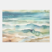 Feuille De Papier Cadeau Vagues d'océan de plage (Devant 2)