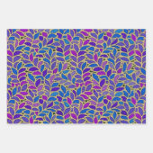 Feuille De Papier Cadeau vagues japonaises, Lapis & Gold Leave & Spotlights (Devant 2)