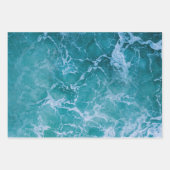 Feuille De Papier Cadeau Vagues profondes de l'océan bleu (Devant 3)