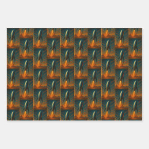 Feuille De Papier Cadeau vaisseau spatial inspiré des années 1950
