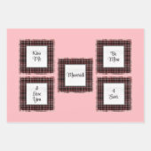 Feuille De Papier Cadeau Valentin Brown rose plaid personnalisé (Devant)