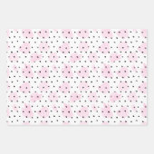 Feuille De Papier Cadeau Valentin rose et noir (Devant)