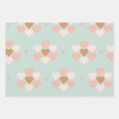 Feuille De Papier Cadeau Valentine Cute Pastel Boho Love Stripes Coeurs (Devant 2)