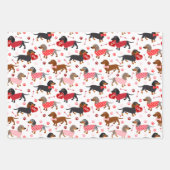 Feuille De Papier Cadeau Valentine Dachshund (Devant)