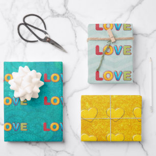 Feuille De Papier Cadeau Valentine Fun 3D Mix and Match