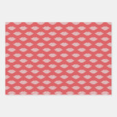 Feuille De Papier Cadeau Valentine Red Glam Diamonds Lips Hearts (Devant)