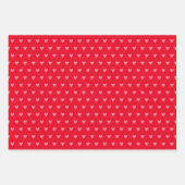 Feuille De Papier Cadeau Valentines Coeur sur rouge et sur blanc avec blanc (Devant)