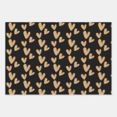 Feuille De Papier Cadeau Valentines Coeurs Peints à la main Aquarelle (Devant 2)