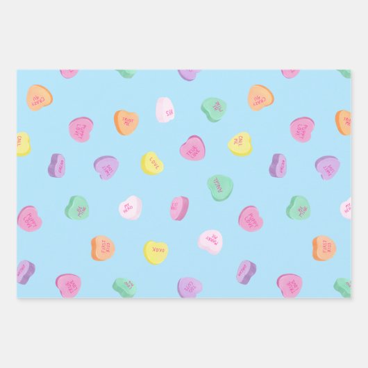 Feuille De Papier Cadeau Valentines Day Candy Hearts Motif (Devant)