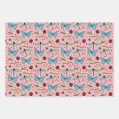 Feuille De Papier Cadeau Valentines Day Love Bug and Bee Mine Insectes rose (Devant)