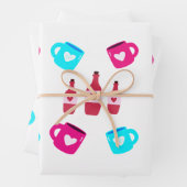 Feuille De Papier Cadeau Valentine's Day Mugs and Bottles  (En situation)