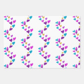 Feuille De Papier Cadeau Valentines Day Neon Hearts Motif (Devant 2)