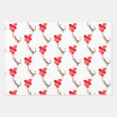 Feuille De Papier Cadeau Valentines de chat rouge, rose et blanc (Devant)