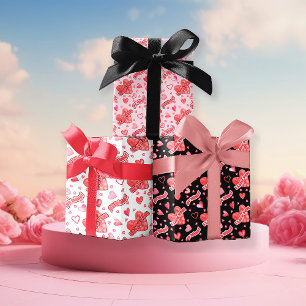 Feuille De Papier Cadeau Valentine's Hearts I Love You Be Mine Motif