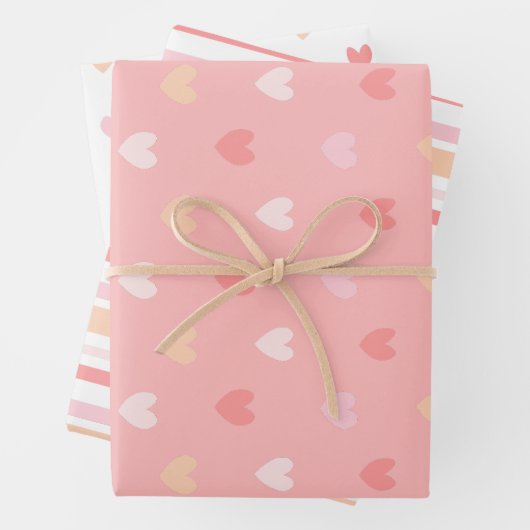 Feuille De Papier Cadeau Valentine's Hearts Wrapping Paper (En situation)