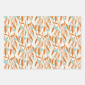 Feuille De Papier Cadeau Valentines Jour Coeurs Branches Fleurs Aimer Paste (Devant 3)