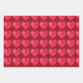 Feuille De Papier Cadeau Valentines Jour Rouge Roses Coeurs élégant (Devant)