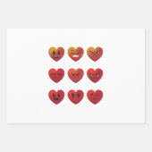 Feuille De Papier Cadeau Valentines Jour Silly Visages Coeurs Drôle (Devant)