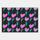 Feuille De Papier Cadeau Valentines modernes à motifs cardiaques (Devant 2)