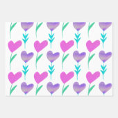 Feuille De Papier Cadeau Valentines modernes à motifs cardiaques (Devant)