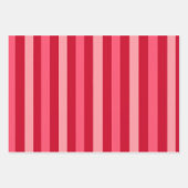 Feuille De Papier Cadeau Valentines rayures rouge et rose (Devant 2)