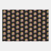 Feuille De Papier Cadeau Valeurs karaté - Silhouettes de renard étincelant (Devant 2)