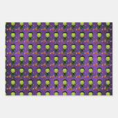 Feuille De Papier Cadeau Vampire d'Halloween pour enfants, Citrouille & Fra (Devant 2)