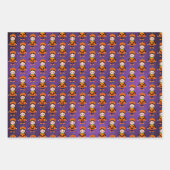 Feuille De Papier Cadeau Vampire d'Halloween pour enfants, Citrouille & Fra (Devant)