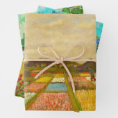 Feuille De Papier Cadeau Van Gogh Flower Beds, Farmhouse et Rose (En situation)