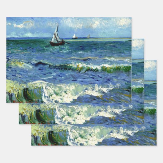Feuille De Papier Cadeau Van Gogh - Paysage marin (Lot)
