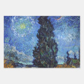 Feuille De Papier Cadeau Van Gogh Road Avec Cyprès Impressionnisme (Devant)