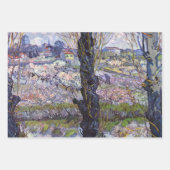 Feuille De Papier Cadeau Van Gogh Vue Arles Jardin Fleuri (Devant)