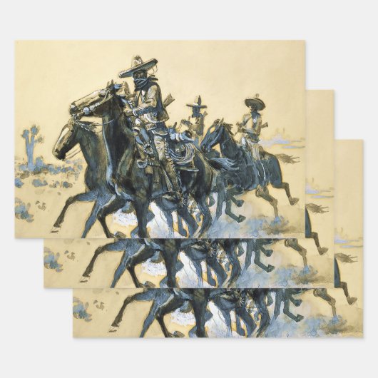 Feuille De Papier Cadeau "Vaqueros" Art occidental de Charles M Russell (Lot)
