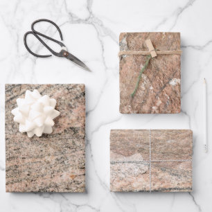 Feuille De Papier Cadeau Variété de visage rose et rouge rocher