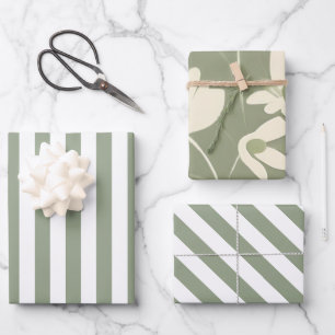 Feuille De Papier Cadeau Variété Vert Sauge Clair 