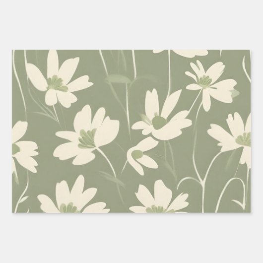 Feuille De Papier Cadeau Variété verte de taille légère (Devant 2)