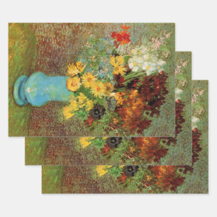 Feuille De Papier Cadeau Vase avec marguerites et anémones par Vincent van 