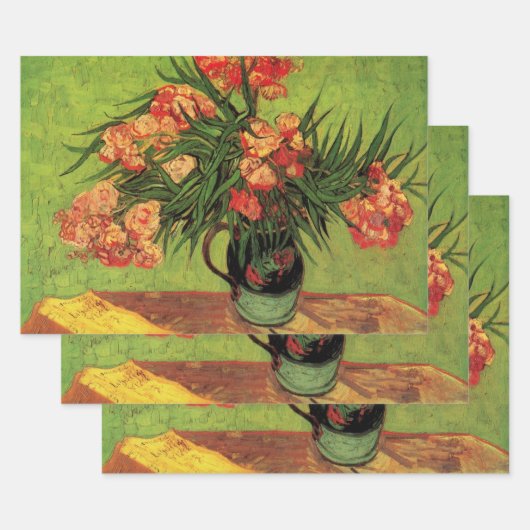 Feuille De Papier Cadeau Vase avec Oleanders et livres par Vincent van Gogh (Lot)