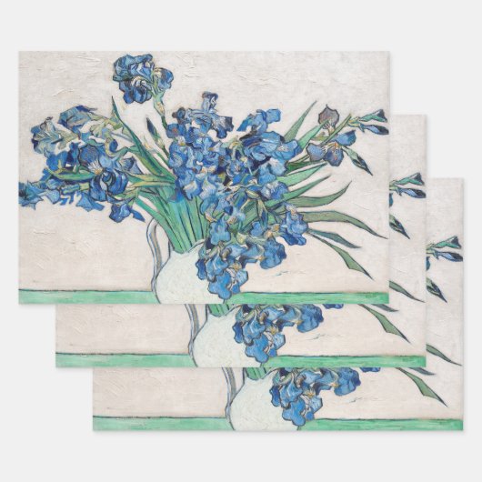 Feuille De Papier Cadeau Vase Still Life avec Irises par Vincent van Gogh (Lot)