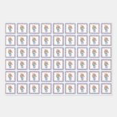 Feuille De Papier Cadeau Vases de Chinoiserie des Geraniums rouges (Devant 2)