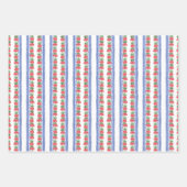 Feuille De Papier Cadeau Vases de Chinoiserie des Geraniums rouges (Devant)