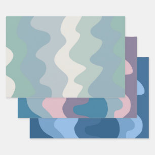 Feuille De Papier Cadeau Vastes Bandes Colorées Retro Earthy Cadeau