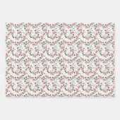 Feuille De Papier Cadeau Végétation d'hiver Noël Motif rouge et vert (Devant)