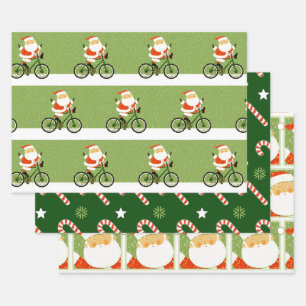 Feuille De Papier Cadeau Vélo de Noël Cycliste Cadeau de vacances