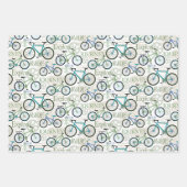 Feuille De Papier Cadeau Vélo Voyage bleu et blanc (Devant 2)