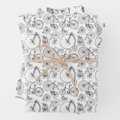 Feuille De Papier Cadeau Vélos et vélos d'époque COULEUR PERSONNALISÉE Moti (En situation)