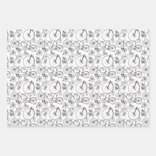 Feuille De Papier Cadeau Vélos et vélos d'époque COULEUR PERSONNALISÉE Moti (Devant)