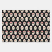 Feuille De Papier Cadeau Vendredi 13 | Graphique de masque de hockey (Devant)