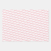 Feuille De Papier Cadeau Ventilateurs de Coeur Rouge et Blanc (Devant 2)
